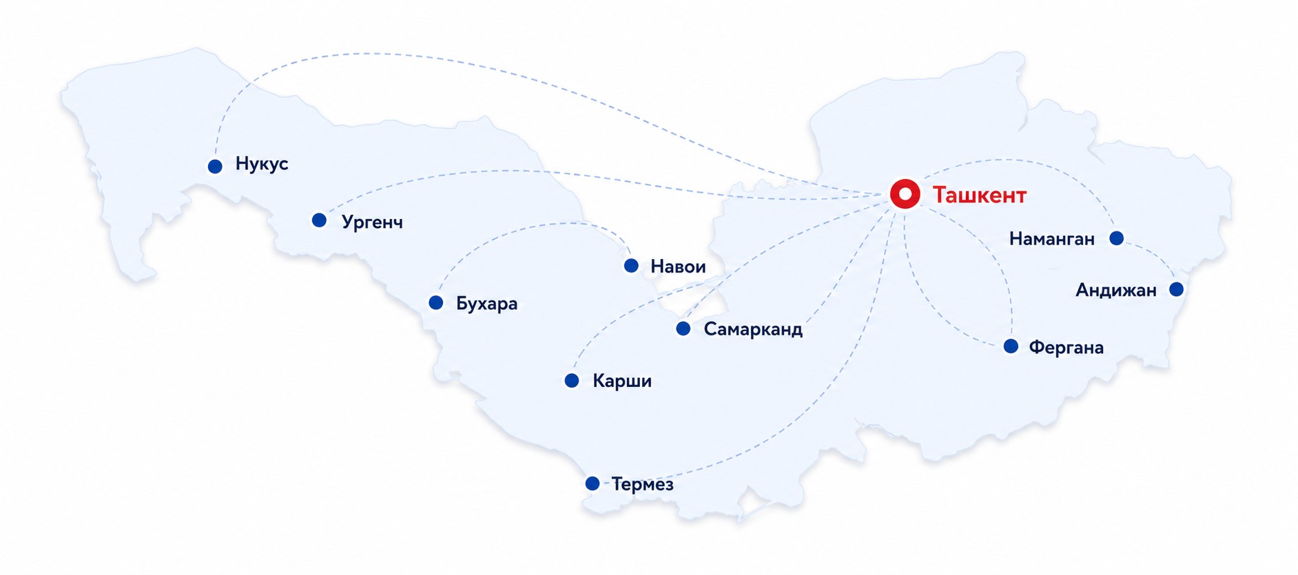 Партнёрская сеть Inspector по всему Узбекистану